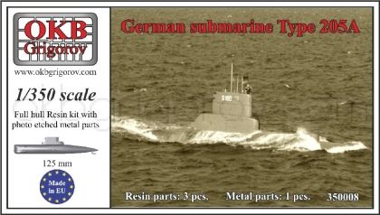 1/350 German submarine Type 205A