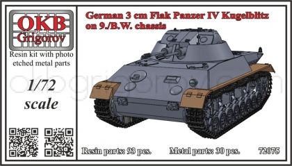 1/72 German 3 cm Flak Panzer IV Kugelblitz on 9./B.W. chassis
