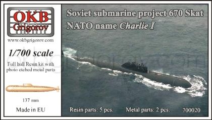 1/700 Soviet submarine project 670 Skat (NATO name Charlie I)
