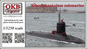 1/1250 Triomphant class submarine