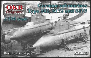 1/350 German submarines Type 202, S172 and S173 (N350022)