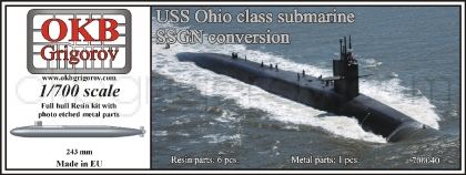 1/700 USS Ohio class submarine,SSGN conversion
