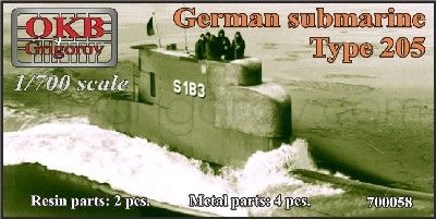 1/700 German submarine Type 205