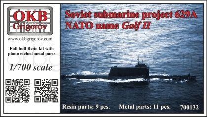 1/700 Soviet submarine project 629A (NATO name Golf II)