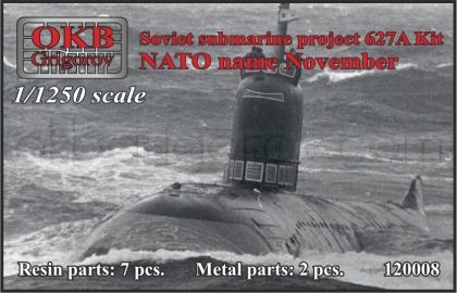 1/1250 Soviet submarine project 627A Kit (NATO name November) 