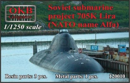 1/1250 Soviet submarine project 705K Lira (NATO name Alfa)